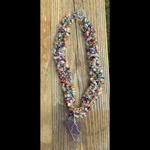Multi-colored Seaglass Necklace with Pendant